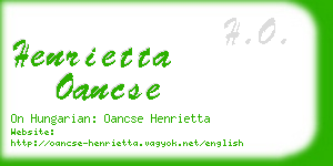 henrietta oancse business card